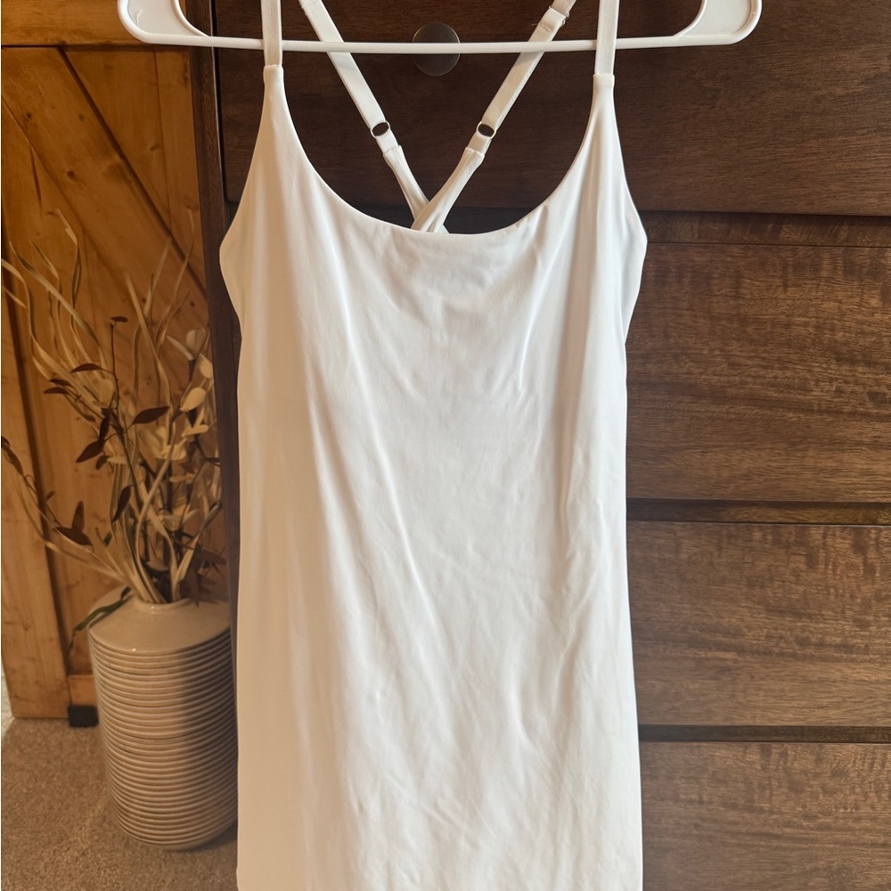 White Adjustable-Strap Chemise Slip